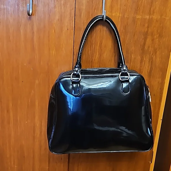 Sourpuss Black and Orange Glitter spiderweb domed/bowling bag - Picture 4 of 4